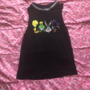 Black muscle tee. From Forever21 .